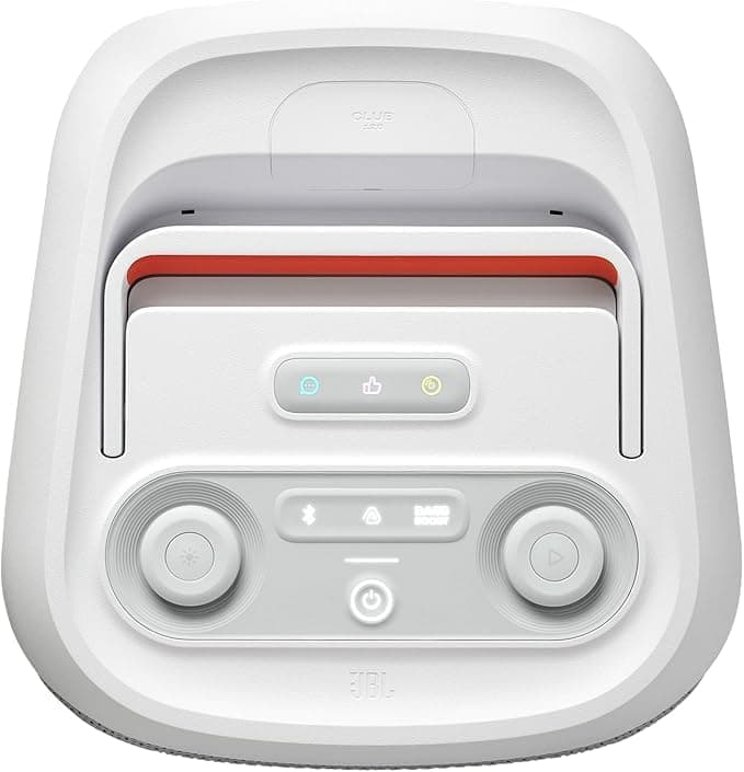 JBL Party Box Club 120 | صدای قدرتمند و نمایش نور | حداکثر 12 ساعت زمان پخش | AI Sound Boost | اتصال چند اسپیکر از طریق Auracast | ورودی دوگانه میکروفون و گیتار | JBLPBCLUB120SWUK، White Party box 120 سفید 320