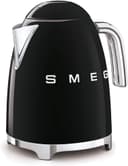 کتری Smeg KLF03BLUK، سبک رترو دهه 50، ظرفیت 1.7 لیتر با نشانگر سطح آب، پایه چرخشی 360 درجه، پایه‌های ضد لغزش، درب با باز شدن نرم، استیل ضد زنگ، مشکی، 1 سال گارانتی 2