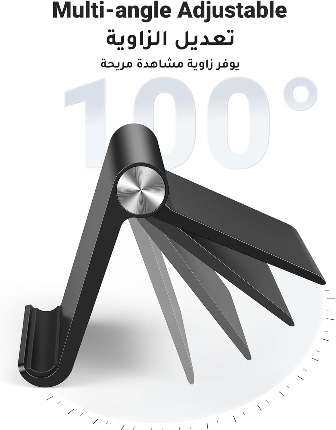 پایه تبلت UGREEN، پایه iPad قابل تنظیم برای میز، نگهدارنده تبلت سازگار با قاب‌های ضخیم، پایه بلند iPhone سازگار با تمام تلفن‌های همراه، iPhone 14، iPad، تبلت 4-10 اینچ، رنگ مشکی برای میز 282