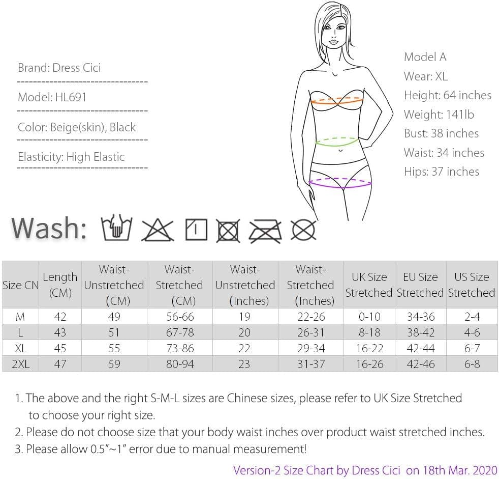 شلوارک لیفت باسن Dress Cici با گن کمری Waist Trainer Corset، گن فرم‌دهنده ۲ در ۱ برای زنان، رنگ بژ، سایز L 30