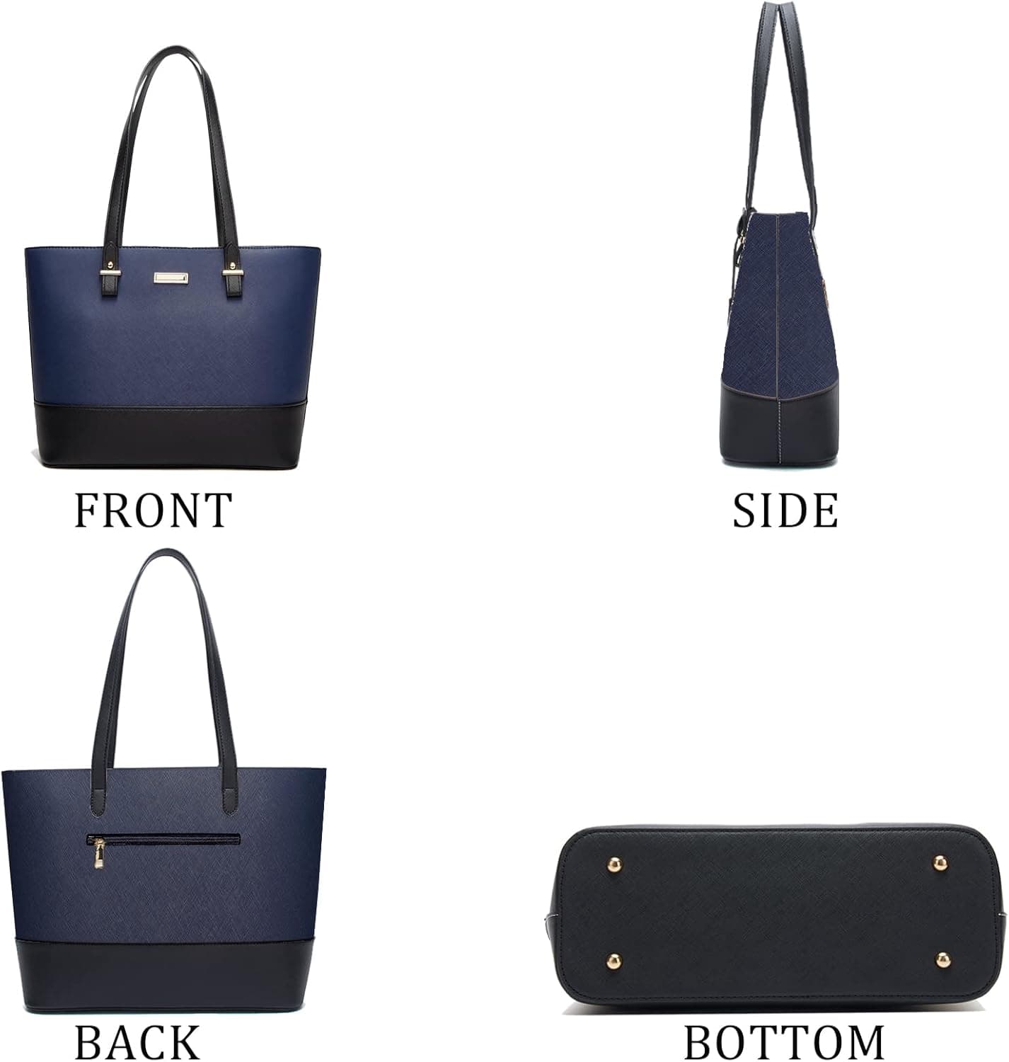 کیف‌های دستی و کیف‌های YNIQUE برای زنان، کیف‌های توت شانه‌ای به همراه کیف پول مدل 4-2 مشکی آبی 228