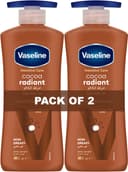 لوسیون بدن Vaseline Intensive Care مخصوص پوست‌های خشک تا خیلی خشک، مدل Cocoa Radiant با جذب سریع و مرطوب‌کنندگی ۷۲ ساعته، در بسته‌ی ۲ عددی ۴۰۰ میلی‌لیتری. 527