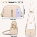 کیف کراس‌بادی زنانه، کیف دستی و کیف دوشی چرمی با بند پهن قابل تنظیم به رنگ بژ 268