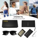 عینک آفتابی پلاریزه مردانه KANASTAL، عینک آفتابی مربعی مد روز زنانه، شیدهای کلاسیک برای زنان، مناسب رانندگی، ماهیگیری و فضای باز با محافظت 100٪ UV400 مدل 01 مشکی مات 294