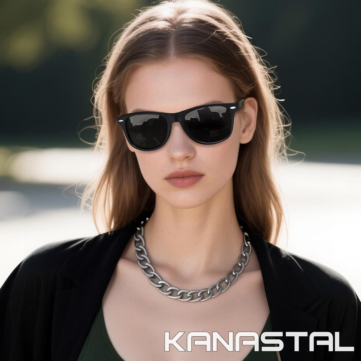 عینک آفتابی پلاریزه مردانه KANASTAL، عینک آفتابی مربعی مد روز زنانه، شیدهای کلاسیک برای زنان، مناسب رانندگی، ماهیگیری و فضای باز با محافظت 100٪ UV400 مدل 01 مشکی مات 291