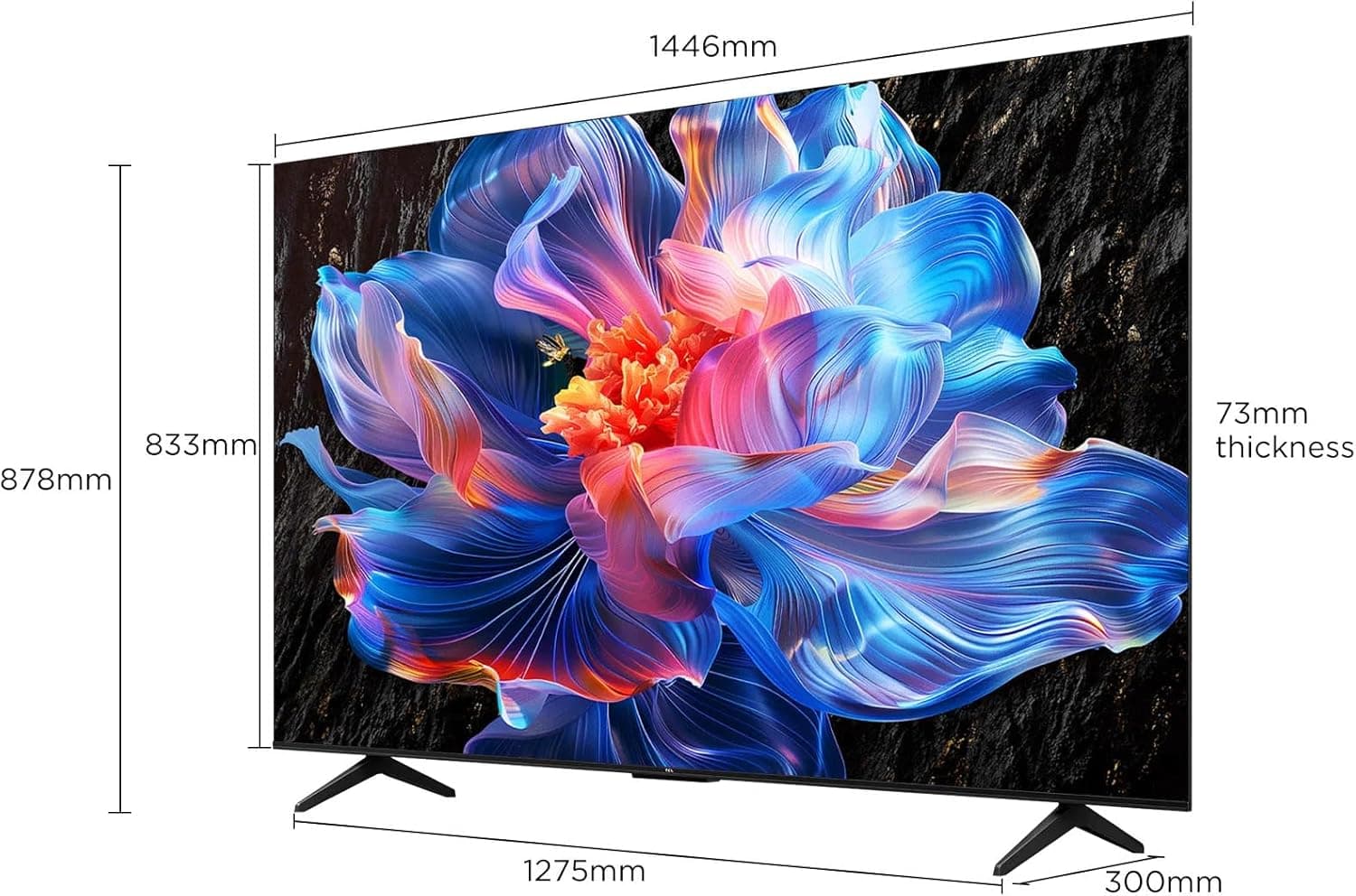 تلویزیون هوشمند TCL P6K LED 4K UHD HDR سایز ۵۵ اینچ | Google TV، نرخ نوسازی ۶۰Hz، پشتیبانی از HDR 10، پردازنده AiPQ، صدای Dolby Audio، فناوری MEMC، درگاه HDMI 2.1، بلوتوث 5.2، WiFi 5، طراحی بدون حاشیه (مدل 55P6K - مدل ۲۰۲۵) 65