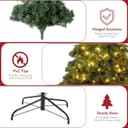 درخت کریسمس NIBEMINENT با نور، درخت مصنوعی 210 سانتی‌متری Christmas Tree 7ft برای خانه، دفتر، تزیین مهمانی با 1600 سرشاخه، 400 چراغ سفید گرم و چندرنگ، لولا و پایه فلزی، سبز 7FT/210CM (با نور) 329
