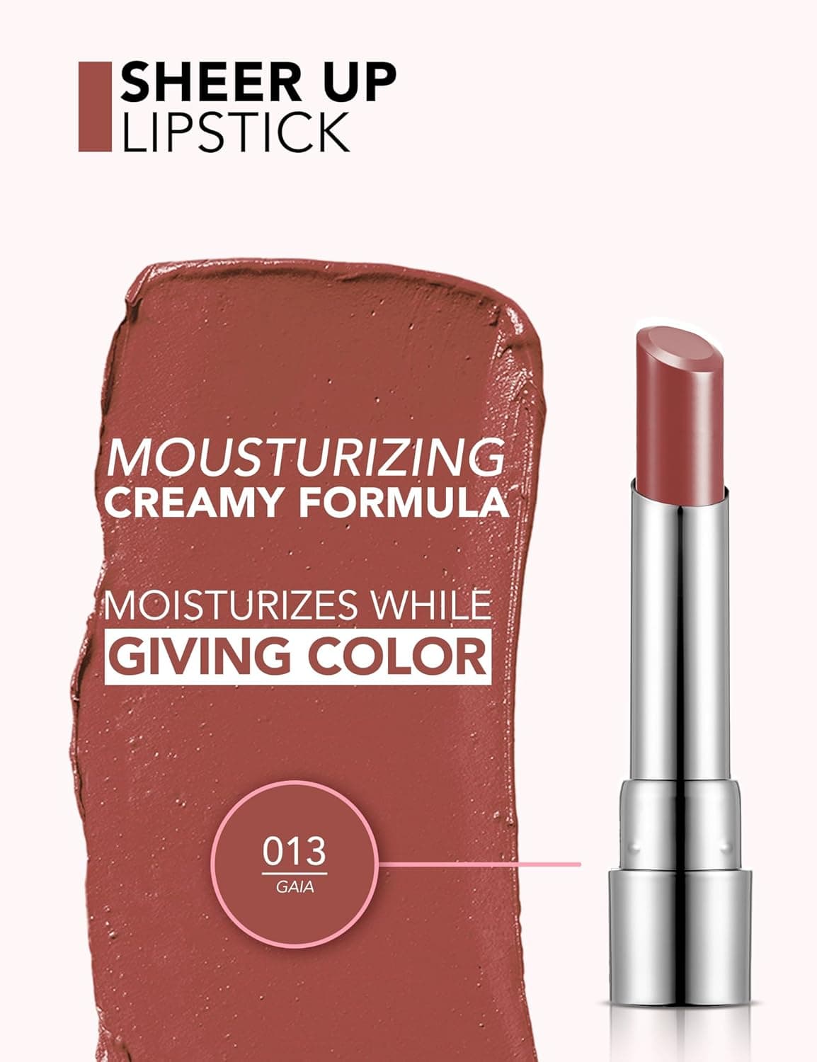 رژ لب Flormar F/M New Sheer Up - شماره 13 Gaia Brown 298