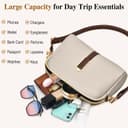 کیف کراس‌بادی زنانه KASTWAVE، کیف دستی و کیف دوشی چرمی با بند پهن قابل تنظیم، بند زنجیری و جا کارتی 2 اسلات، کیف کراس‌بادی دوربین برای خانم‌ها و دختران برای سفر، خرید و استفاده روزانه، خاکستری مرواریدی 273