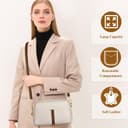 کیف کراس‌بادی زنانه KASTWAVE، کیف دستی و کیف دوشی چرمی با بند پهن قابل تنظیم، بند زنجیری و جا کارتی 2 اسلات، کیف کراس‌بادی دوربین برای خانم‌ها و دختران برای سفر، خرید و استفاده روزانه، خاکستری مرواریدی 271