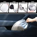 سایه‌بان آفتاب شیشه جلوی خودرو 150x72cm با کیسه نگهداری، تاشو برای پنجره جلو، آفتاب‌گیر بازتابنده، مسدودکننده اشعه UV و گرمای خورشید، محافظ Visor، حفظ خنکی خودرو 150x72cm، مشکی و نقره‌ای، استاندارد (150x72cm) 390