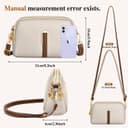 کیف کراس‌بادی زنانه KASTWAVE، کیف دستی و کیف دوشی چرمی با بند پهن قابل تنظیم، بند زنجیری و جا کارتی 2 اسلات، کیف کراس‌بادی دوربین برای خانم‌ها و دختران برای سفر، خرید و استفاده روزانه، خاکستری مرواریدی 275