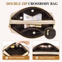 کیف کراس‌بادی زنانه، کیف دستی و کیف دوشی چرمی با بند پهن قابل تنظیم به رنگ بژ 264