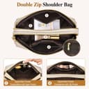 کیف کراس‌بادی زنانه KASTWAVE، کیف دستی و کیف دوشی چرمی با بند پهن قابل تنظیم، بند زنجیری و جا کارتی 2 اسلات، کیف کراس‌بادی دوربین برای خانم‌ها و دختران برای سفر، خرید و استفاده روزانه، خاکستری مرواریدی 272