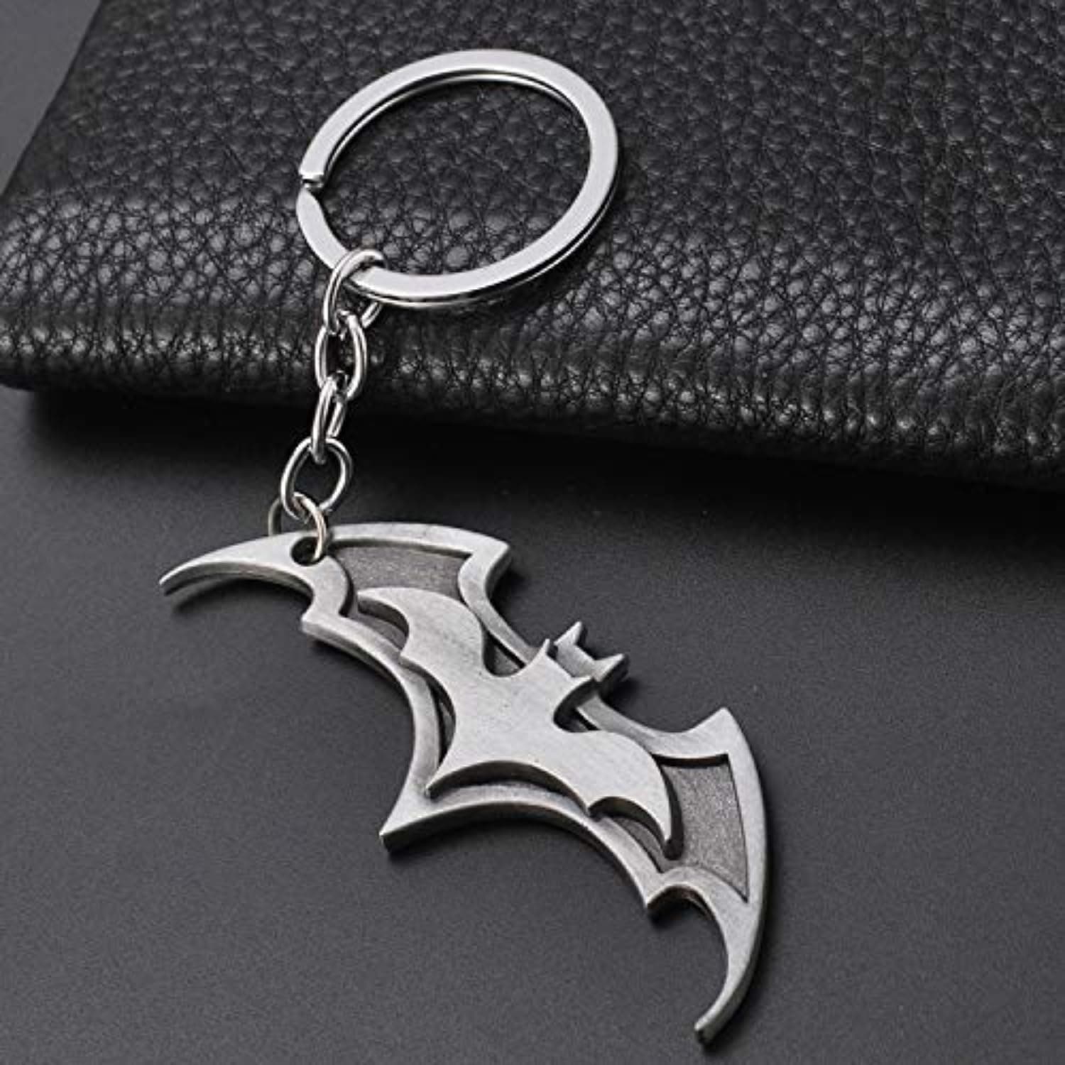 SOLDOUT جاکلیدی فلزی Bat Superhero آویز لوگو جاکلیدی حلقه کلید Key Rings نگهدارنده کلید هدیه جواهرات Super Hero نقره‌ای 355