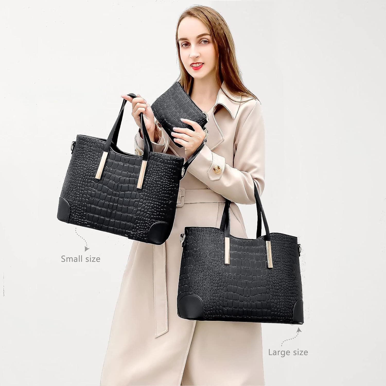 کیف‌های دستی و کیف‌های YNIQUE برای زنان، کیف‌های دوشی Tote، کیف پول‌ها 1-7 سفید 247