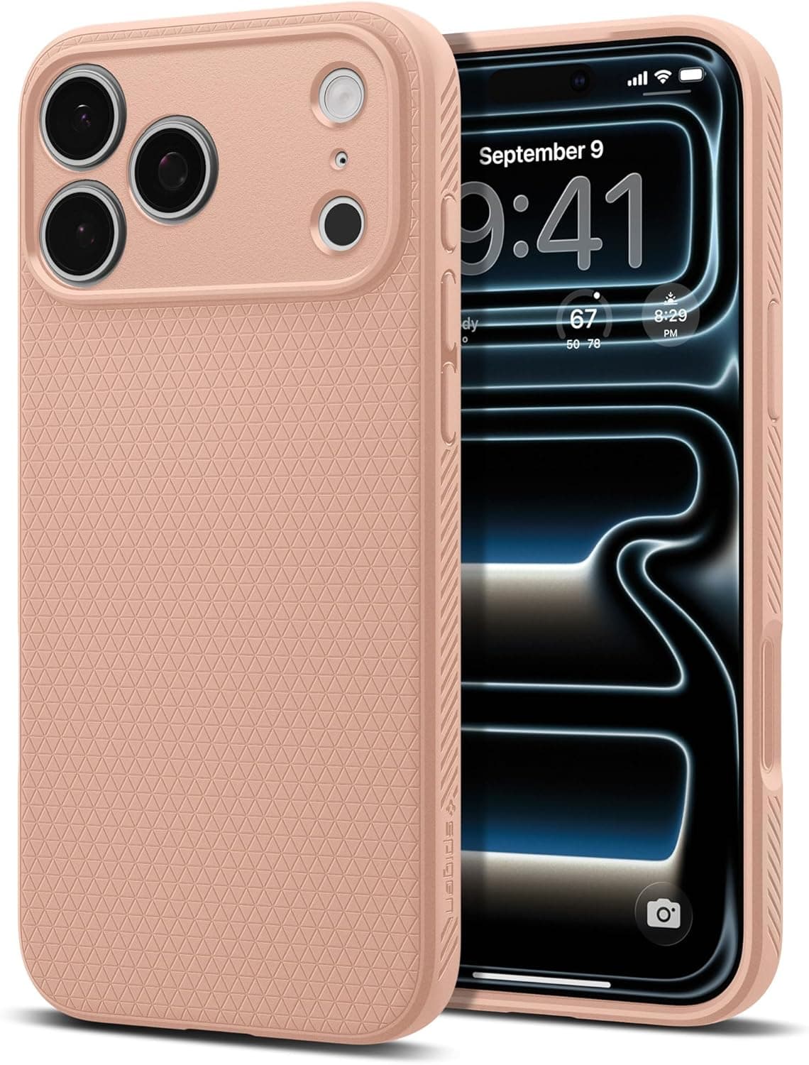 کاور محافظ Spigen Liquid Air سازگار با iPhone 17 Pro Max (2025) - رنگ Rose Titanium 21