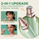 موزن قابل حمل ابرو و دستگاه حذف موهای صورت برای زنان، دستگاه شارژی 2 در 1 حذف مو و تیغ ابرو، دستگاه حذف موی ابرو، لب، بدن و صورت برای زنان با چراغ LED داخلی (سبز) 474