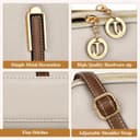 کیف کراس‌بادی زنانه KASTWAVE، کیف دستی و کیف دوشی چرمی با بند پهن قابل تنظیم، بند زنجیری و جا کارتی 2 اسلات، کیف کراس‌بادی دوربین برای خانم‌ها و دختران برای سفر، خرید و استفاده روزانه، خاکستری مرواریدی 274