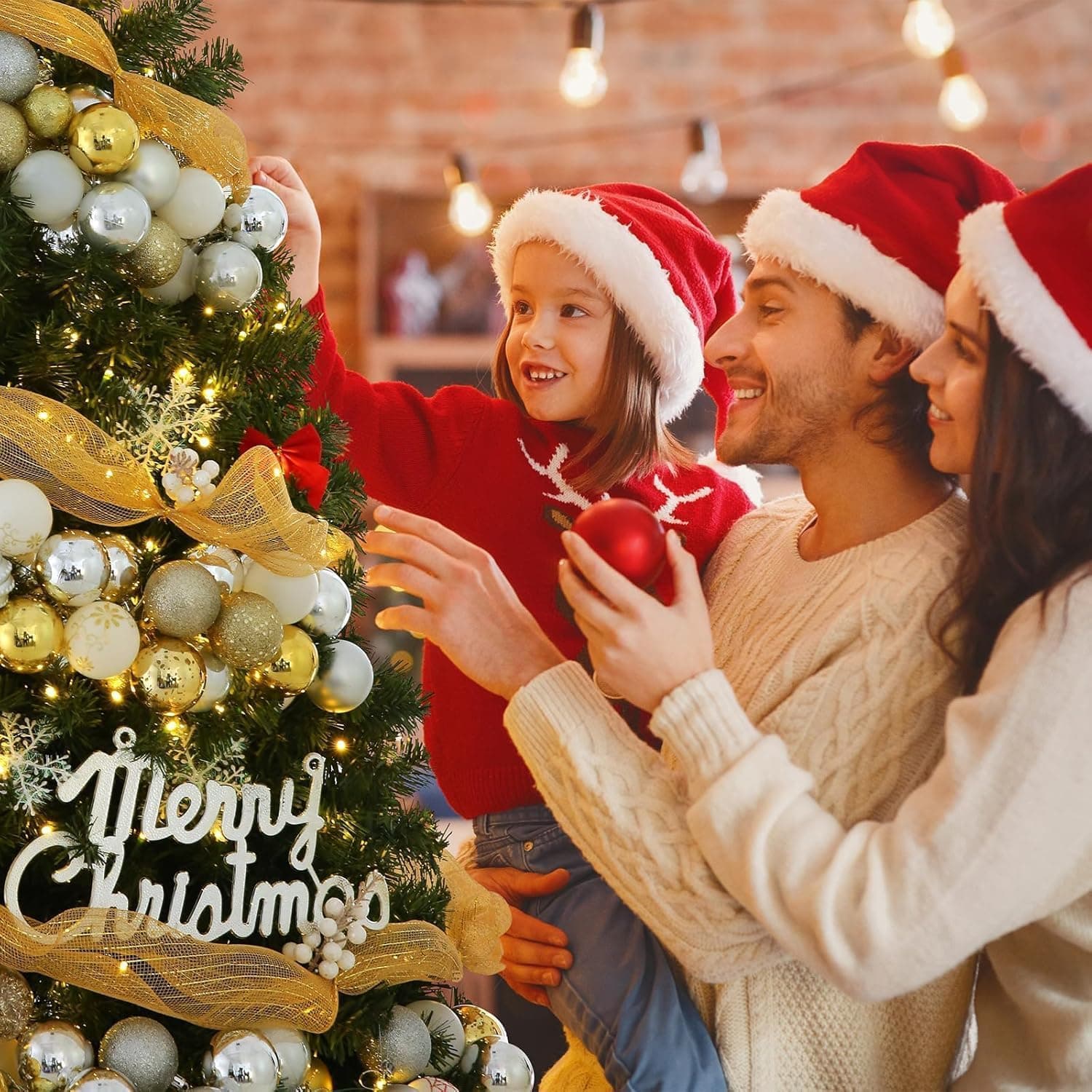 درخت کریسمس NIBEMINENT با نور، درخت مصنوعی 210 سانتی‌متری Christmas Tree 7ft برای خانه، دفتر، تزیین مهمانی با 1600 سرشاخه، 400 چراغ سفید گرم و چندرنگ، لولا و پایه فلزی، سبز 7FT/210CM (با نور) 327