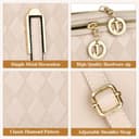 کیف کراس‌بادی زنانه، کیف دستی و کیف دوشی چرمی با بند پهن قابل تنظیم به رنگ بژ 266