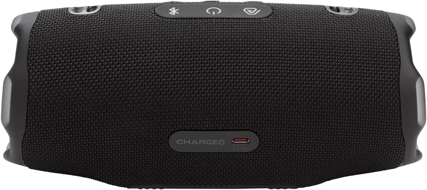 اسپیکر بلوتوثی قابل‌حمل JBL Charge 6 – ضدآب، مجهز به پاوربانک داخلی و فناوری Auracast، دارای ۲۸ ساعت پخش موسیقی، شارژ سریع، طراحی ضدضربه و صدای قدرتمند – رنگ مشکی. 1432