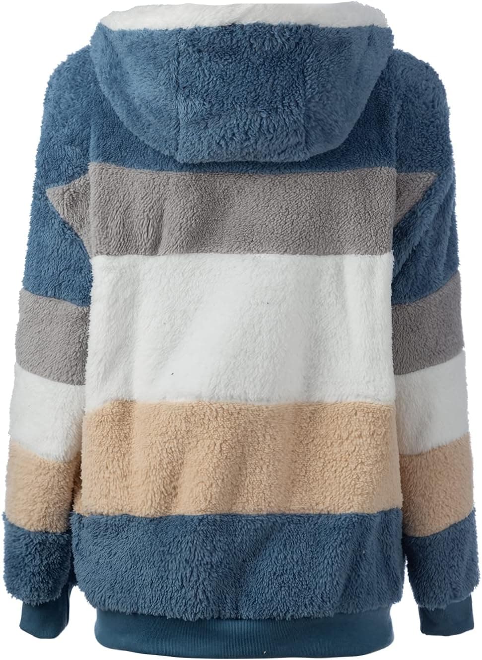 کت زمستانی زنانه Joleritc – از جنس پلاش نرم (Plush)، دارای کلاه (Hooded)، آستین بلند، زیپ و جیب، سبک گرم و راحت برای روزهای سرد. 1581