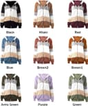 کت زمستانی زنانه Joleritc – از جنس پلاش نرم (Plush)، دارای کلاه (Hooded)، آستین بلند، زیپ و جیب، سبک گرم و راحت برای روزهای سرد. 1582