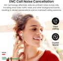 ایربادهای بی‌سیم TOZO T12 هدفون Bluetooth 5.3 با میکروفون داخلی ENC Noise Cancelling، ۵۵ ساعت زمان پخش، امکان شخصی‌سازی EQ از طریق App، ضدآب IPX8، نمایشگر دیجیتال LED، هدست با صدای پریمیوم، رنگ Rose Gold، نسخه جمع‌وجور ارگونومیک Rose Gold 1637