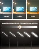 چراغ رومیزی، چراغ رومیزی قابل تنظیم با 160 LED برای دفتر خانگی [نسخه به‌روزشده با Gooseneck انعطاف‌پذیر و میله فلزی و I-Clamp] چراغ کتاب گیره‌ای روی میز برای مطالعه، میز کار، طراحی، ناخن‌کاری، خیاطی، پازل، مشکی/سفید بدون ریموت 1790