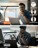 چراغ رومیزی، چراغ رومیزی قابل تنظیم با 160 LED برای دفتر خانگی [نسخه به‌روزشده با Gooseneck انعطاف‌پذیر و میله فلزی و I-Clamp] چراغ کتاب گیره‌ای روی میز برای مطالعه، میز کار، طراحی، ناخن‌کاری، خیاطی، پازل، مشکی/سفید بدون ریموت 1792