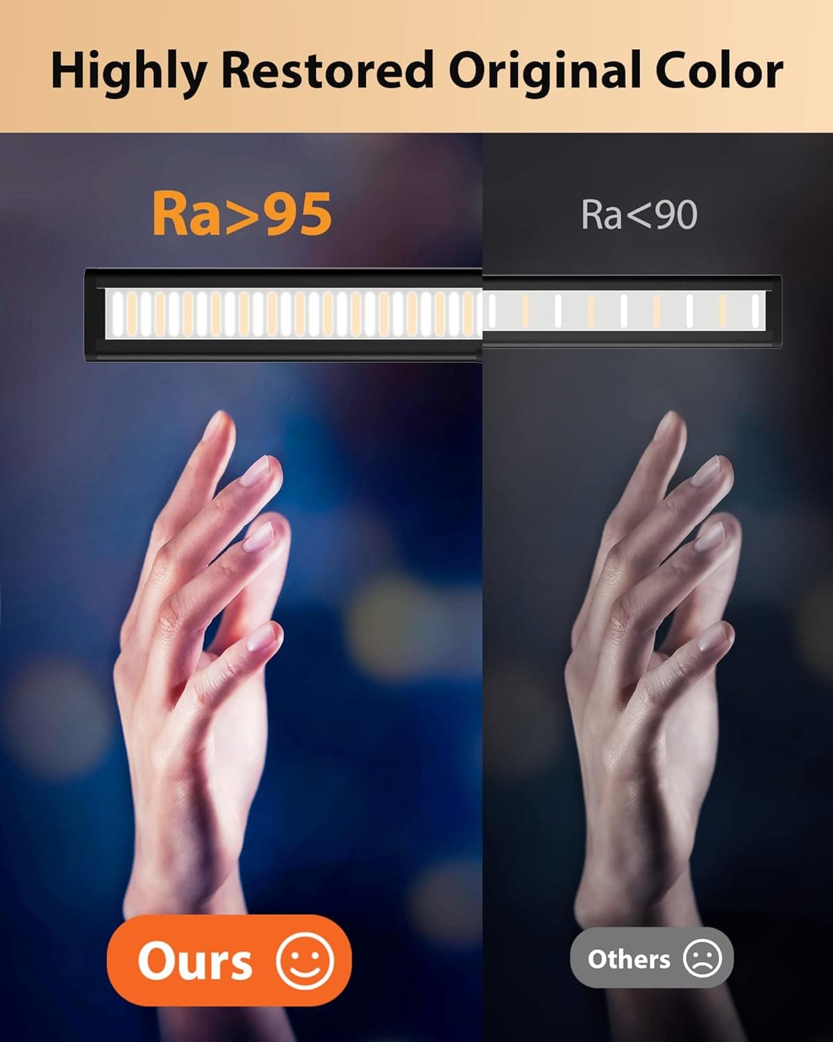 چراغ رومیزی، چراغ رومیزی قابل تنظیم با 160 LED برای دفتر خانگی [نسخه به‌روزشده با Gooseneck انعطاف‌پذیر و میله فلزی و I-Clamp] چراغ کتاب گیره‌ای روی میز برای مطالعه، میز کار، طراحی، ناخن‌کاری، خیاطی، پازل، مشکی/سفید بدون ریموت 1793