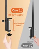 چراغ رومیزی، چراغ رومیزی قابل تنظیم با 160 LED برای دفتر خانگی [نسخه به‌روزشده با Gooseneck انعطاف‌پذیر و میله فلزی و I-Clamp] چراغ کتاب گیره‌ای روی میز برای مطالعه، میز کار، طراحی، ناخن‌کاری، خیاطی، پازل، مشکی/سفید بدون ریموت 1794