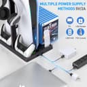 پایه خنک‌کننده عمودی PS5 برای کنسول PS5 Digital Edition/Ultra HD | ایستگاه شارژ کنسول PlayStation 5 با داک، همراه با نظم‌دهنده هدست PS5 با ۱۵ شیار بازی، مشکی 1819