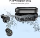 ایربادهای بی‌سیم TOZO T12 هدفون‌های Bluetooth 5.3 با عملکرد صدای پریمیوم، کنترل لمسی، نمایشگر دیجیتال LED، کیس شارژ بی‌سیم، ایرفون‌ها رنگ مشکی تیره، نسخه ارگونومیک بزرگ مشکی 1911