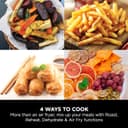 سرخ‌کننده‌هوا Ninja با 4 عملکرد پخت، Air Fry، Roast، Reheat، Dehydrate، ظرفیت 3.8 لیتر، توان 1550 وات، رنگ خاکستری و مشکی، مدل AF100ME، 2 سال گارانتی، کشوی تکی 3.8 لیتر مشکی 1926