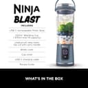 مخلوط‌کن قابل حمل Ninja Blast، ۵۳۰ میلی‌لیتر، درب ضد نشت و دهانه نوشیدن، قابل شارژ، مناسب اسموتی قابل حمل، شیک پروتئین، مخلوط کردن یخ و میوه یخ‌زده، رنگ Denim Blue، مدل BC151MENV، ۲ سال گارانتی رنگ Navy 2064
