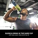 مخلوط‌کن قابل حمل Ninja Blast، ۵۳۰ میلی‌لیتر، درب ضد نشت و دهانه نوشیدن، قابل شارژ، مناسب اسموتی قابل حمل، شیک پروتئین، مخلوط کردن یخ و میوه یخ‌زده، رنگ Denim Blue، مدل BC151MENV، ۲ سال گارانتی رنگ Navy 2065