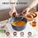 ست ۱۳ تکه ظروف پخت‌وپز نچسب SENSARTE، ست قابلمه و تابه نچسب با پوشش Swiss Granite، ست پخت‌وپز سالم برای آشپزخانه، دسته‌های خنک‌ماننده، بدون PFOA، طوسی ۱۳ تکه 2127