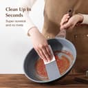 ست ۱۶ تکه ظروف پخت‌وپز نچسب SENSARTE، ست سالم قابلمه و تابه، ست آشپزی نچسب آشپزخانه با دسته‌های خنک‌مان، لوازم سیلیکونی و محافظ قابلمه، طوسی ۱۶ تکه 2135