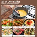 ست ۱۶ تکه ظروف پخت‌وپز نچسب SENSARTE، ست سالم قابلمه و تابه، ست آشپزی نچسب آشپزخانه با دسته‌های خنک‌مان، لوازم سیلیکونی و محافظ قابلمه، طوسی ۱۶ تکه 2138