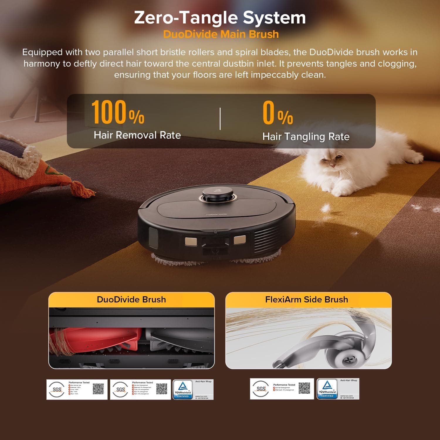 جاروبرقی رباتیک roborock Qrevo 5AE مشکی، مکش 12000Pa، برس‌های دوتایی ضد گره‌خوردگی، اجتناب هوشمند از موانع، تی‌های چرخان دوتایی قابل‌بالا رفتن، شست‌وشوی خودکار تی، خشک‌کن خودکار، تخلیه و پر کردن خودکار Q revo 5AE مشکی 2262