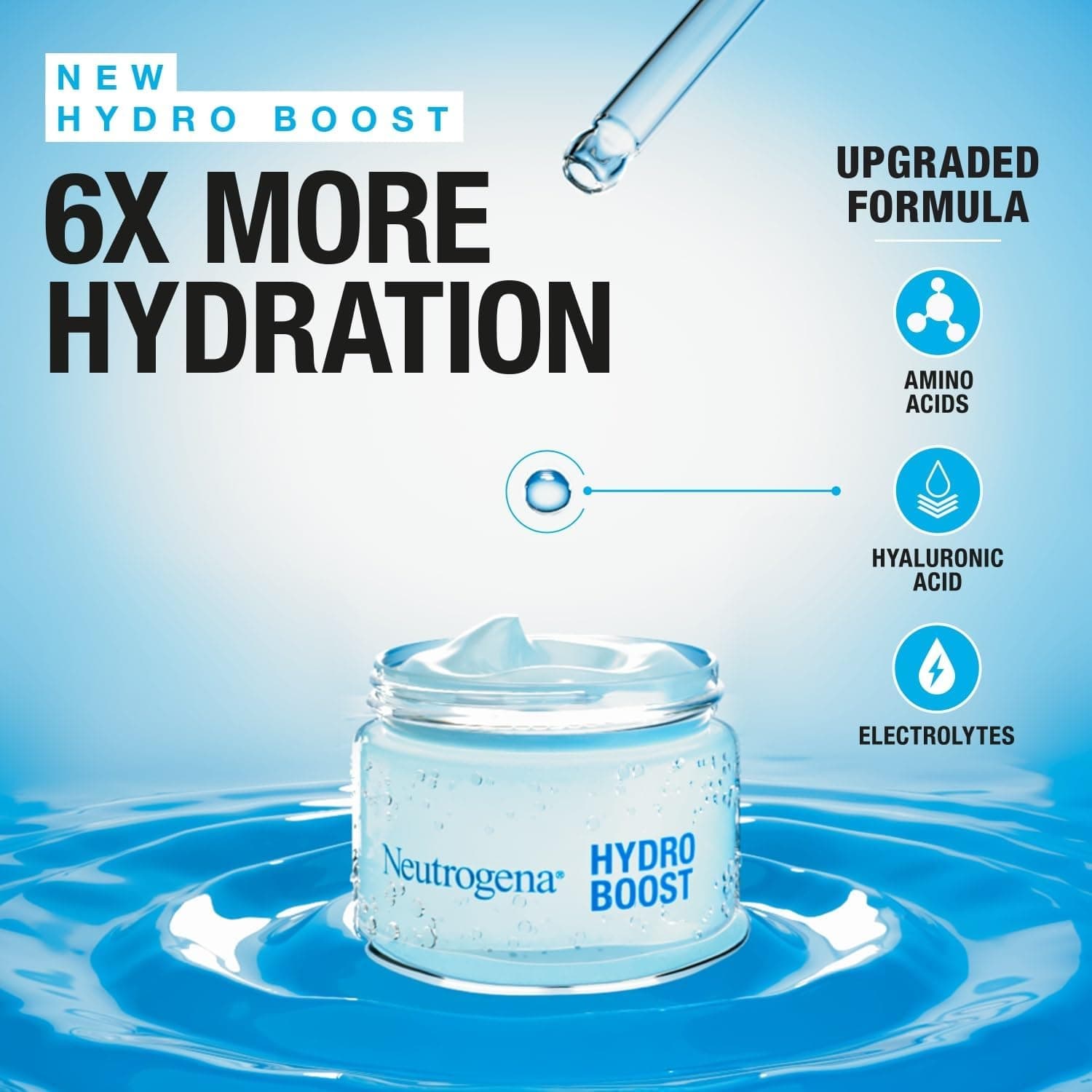 مرطوب‌کننده صورت Neutrogena مدل Water Gel، سری Hydro Boost، مناسب پوست نرمال تا مختلط، با بافت سبک و بدون چربی، ۱۰۰٪ بدون الکل، مناسب برای پوست‌های حساس، ۵۰ میلی‌لیتر 2297
