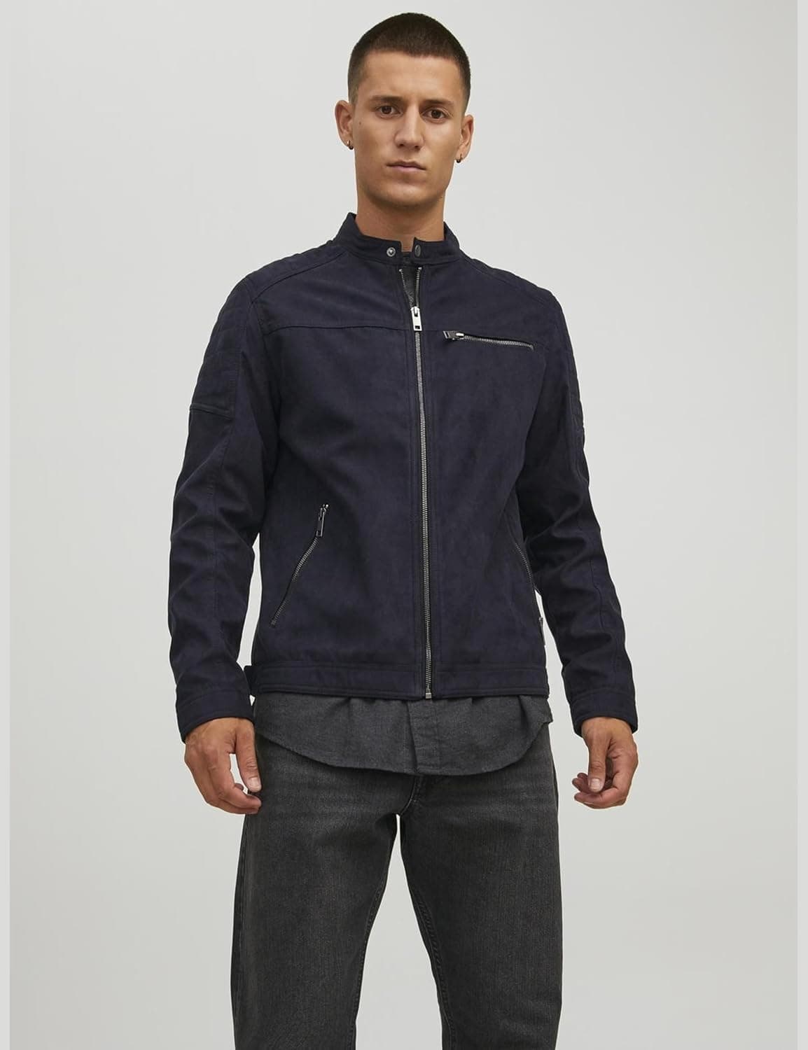 کاپشن کلاسیک مردانه Jack & Jones مدل Rocky Jjerocky Noos Blouson سایز XXL رنگ Jet Black 2571
