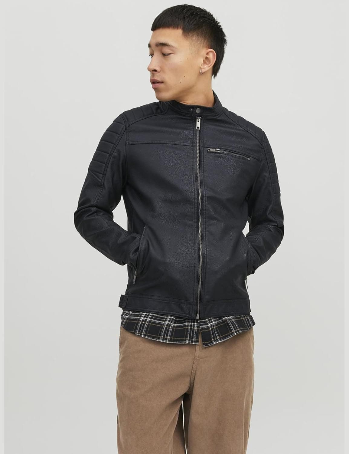 کاپشن کلاسیک مردانه Jack & Jones مدل Rocky Jjerocky Noos Blouson سایز XXL رنگ مشکی 2583