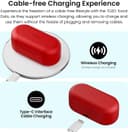 ایرباد بی‌سیم TOZO T12 هدفون Bluetooth 5.3 با میکروفون داخلی ENC Noise Cancelling، ۵۵ ساعت زمان پخش، نمایشگر دیجیتال LED با کیس شارژ بی‌سیم، کنترل از طریق App، صدای فراگیر و باکیفیت، نسخه قرمز کامپکت ارگونومیک Red 2655