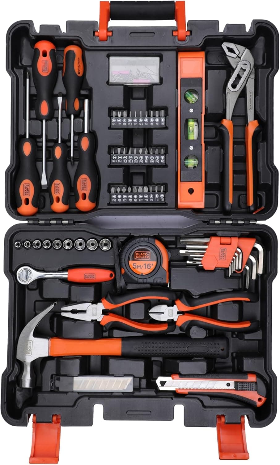 کیف ابزار دستی ۱۵۴ تکه BLACK+DECKER برای استفاده در خانه و دفتر مدل BMT154C 2745