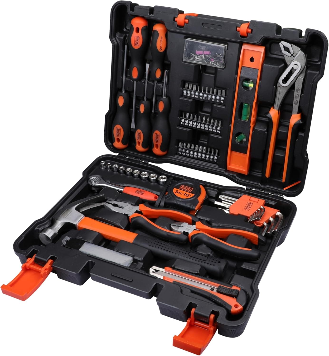 کیف ابزار دستی ۱۵۴ تکه BLACK+DECKER برای استفاده در خانه و دفتر مدل BMT154C 2757