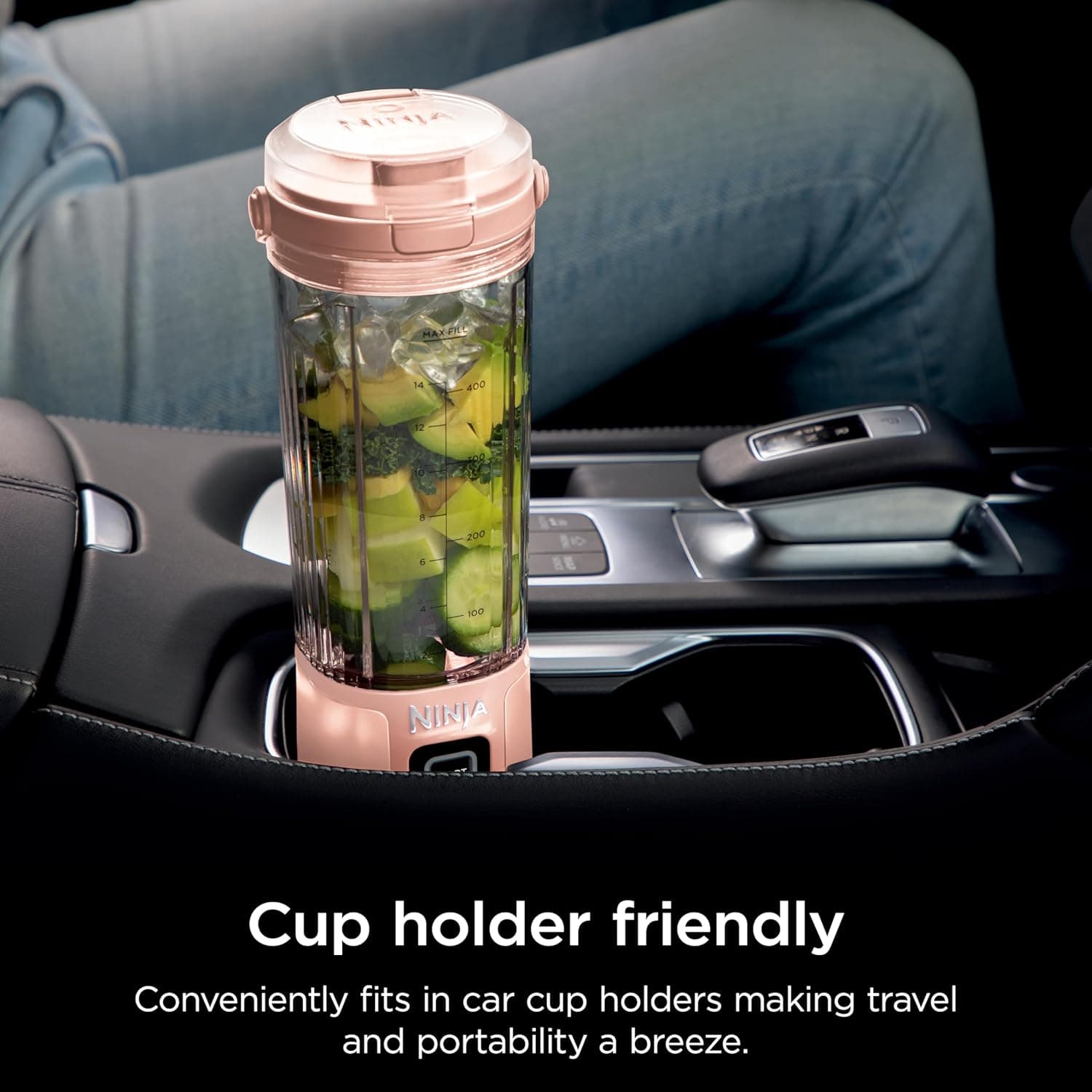 مخلوط‌کن قابل حمل دو عددی Ninja BC155PS Blast، بی‌سیم، ظرف 18 اونس، مخلوط‌کن شخصی برای شیک‌ها و اسموتی‌ها، بدون BPA، درب ضد نشت و دهانه نوشیدن، قابل شارژ، قطعات قابل شست‌وشو در ماشین ظرف‌شویی، رنگ Peach & Stone Peach، Stone 2763