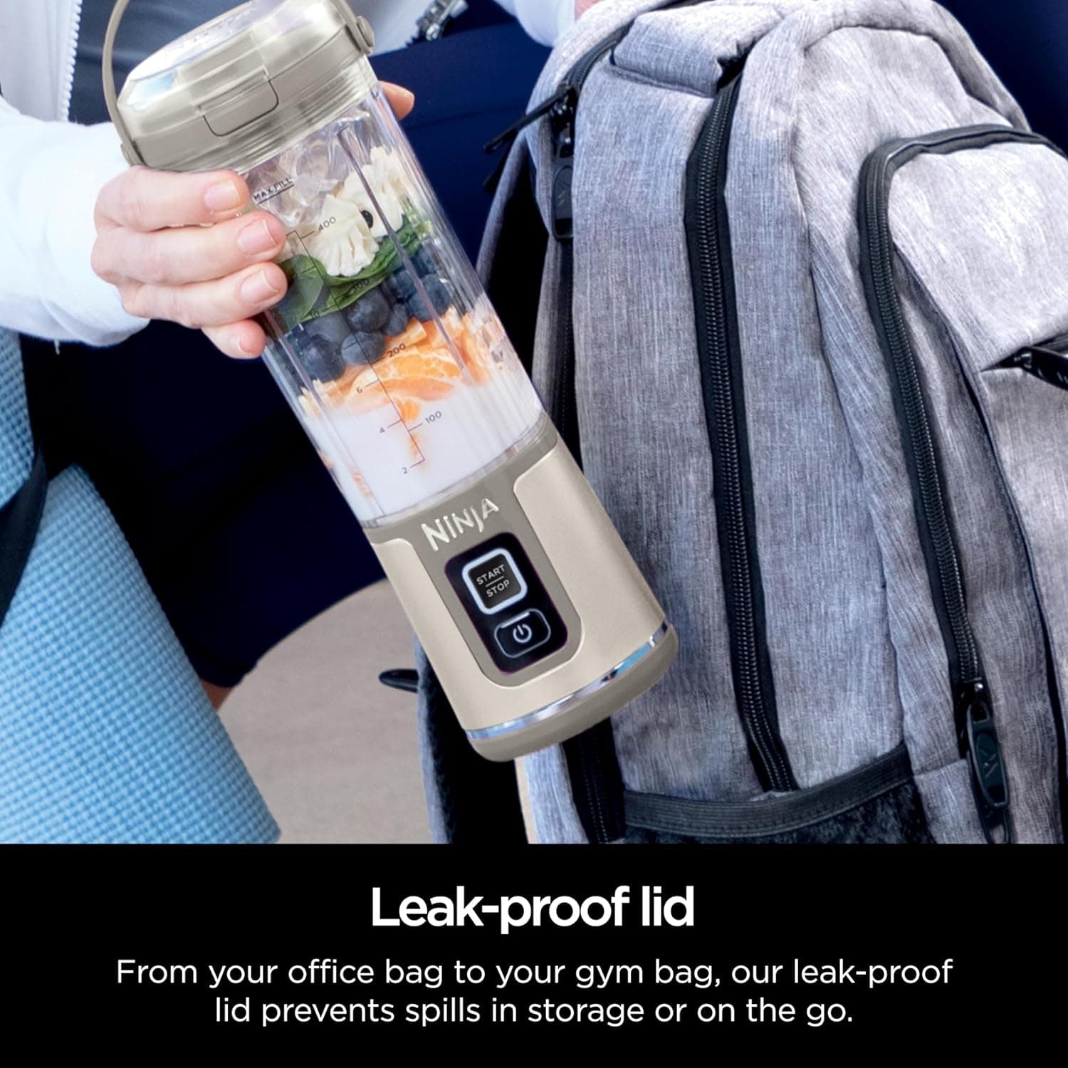 مخلوط‌کن قابل حمل دو عددی Ninja BC155PS Blast، بی‌سیم، ظرف 18 اونس، مخلوط‌کن شخصی برای شیک‌ها و اسموتی‌ها، بدون BPA، درب ضد نشت و دهانه نوشیدن، قابل شارژ، قطعات قابل شست‌وشو در ماشین ظرف‌شویی، رنگ Peach & Stone Peach، Stone 2768